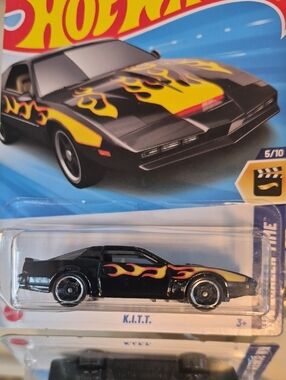 Hot Wheels Knight Rider K.I.T.T. Mainline 5/10 Version, 1:64,Black w/Flames